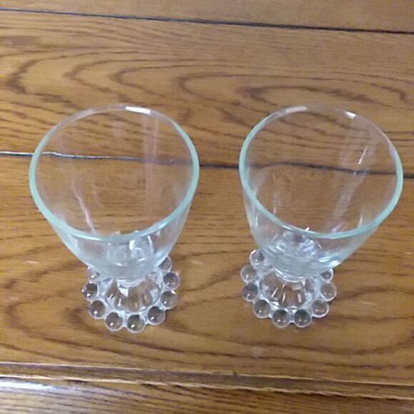 Vintage Anchor Hocking Boopie Berwick  juice cordial glasse beaded edge footing - Picture 4 of 4